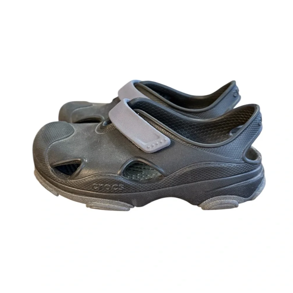 Crocs All Terrain Toddler Fisherman Sandal Black Closed Toe Slip-on Children’s 9